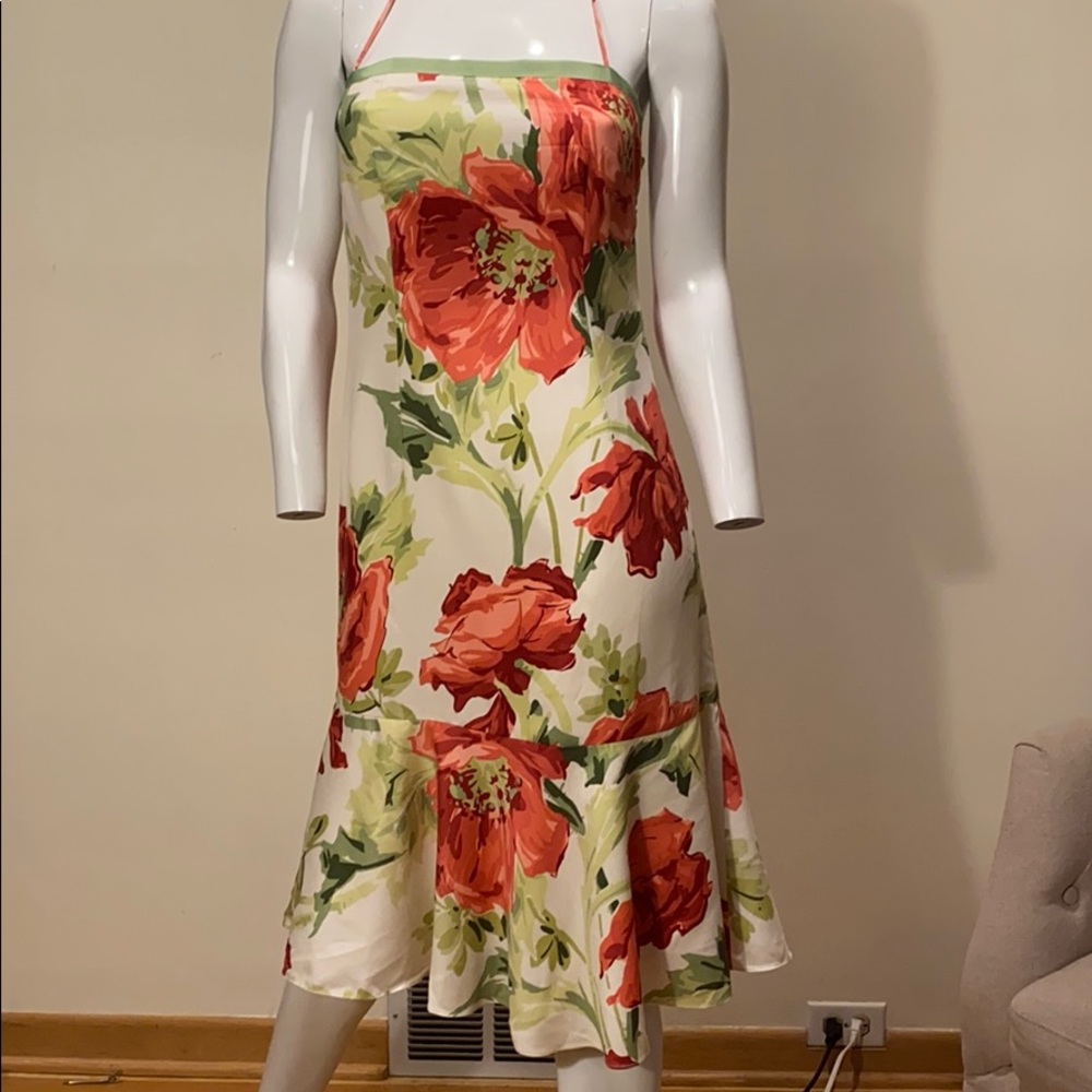 Ann Taylor floral print halter dress size 2 - Picture 3 of 8